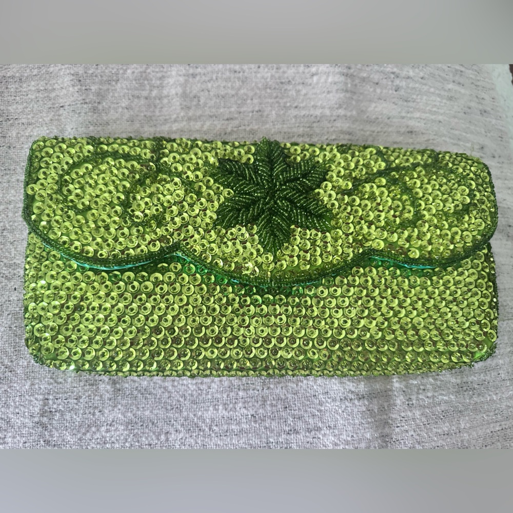 Green Sequin Clutch